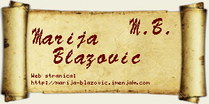 Marija Blažović vizit kartica